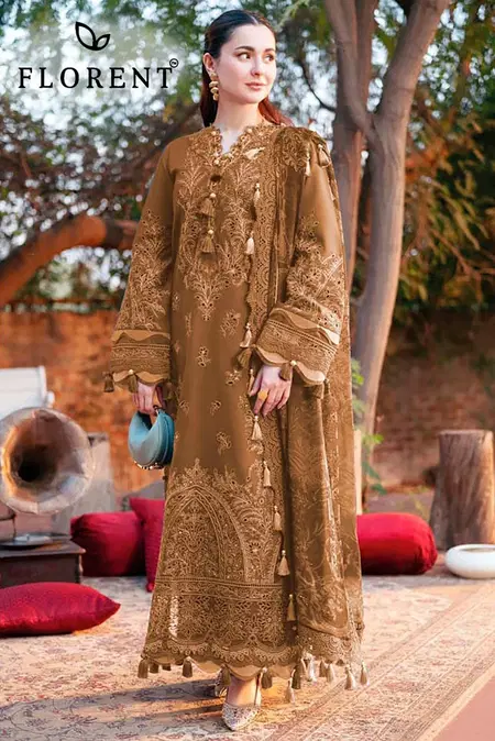 Florent Maria 1056 A Cotton Dupatta Embroidery Pakistani Suits Wholesalers In Surat
